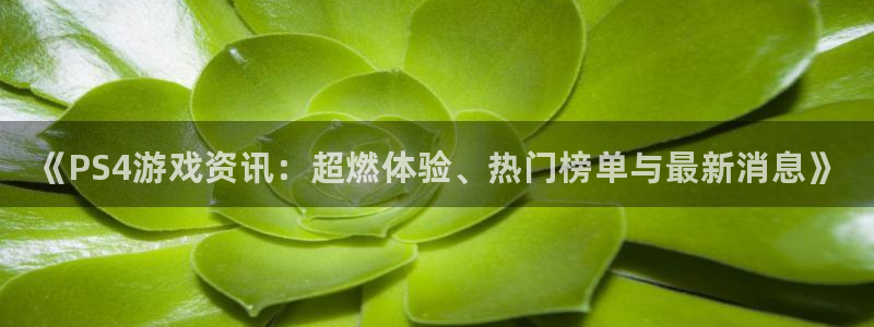 多彩娱乐平台：《PS4游戏资讯：超燃体验、热门榜单与最新消息